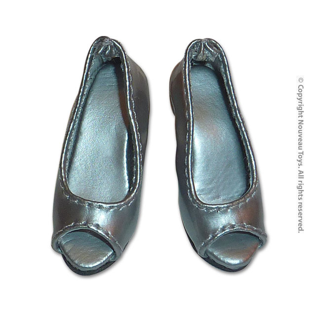 Nouveau Toys 1/6 Shoes Series - 1/6 Scale Silver Open Toe Heel Pumps